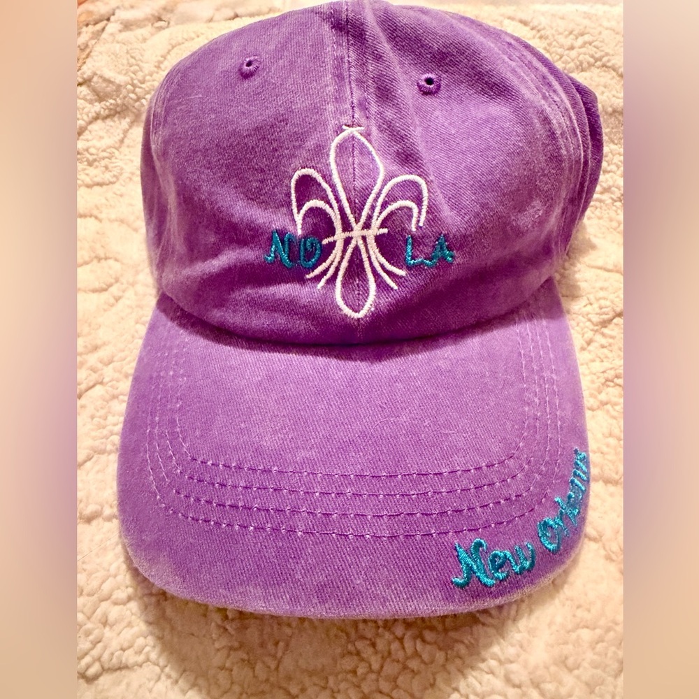 Purple Distressed NOLA Hat